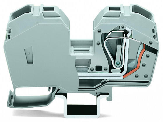 BORNA DE PASO 2 CONDUCTORES; PLACA FINAL INTEGRADA, C.MAX. 125A, SECCION 35MM2, 8-2AWG (WAG100401 / 285-635)